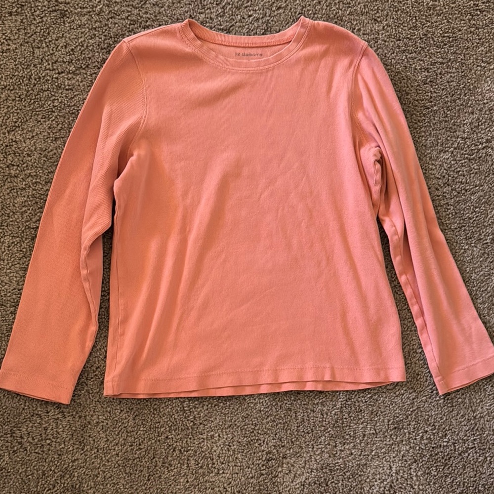 Liz Claiborne Pink Long Sleeve Knit Top